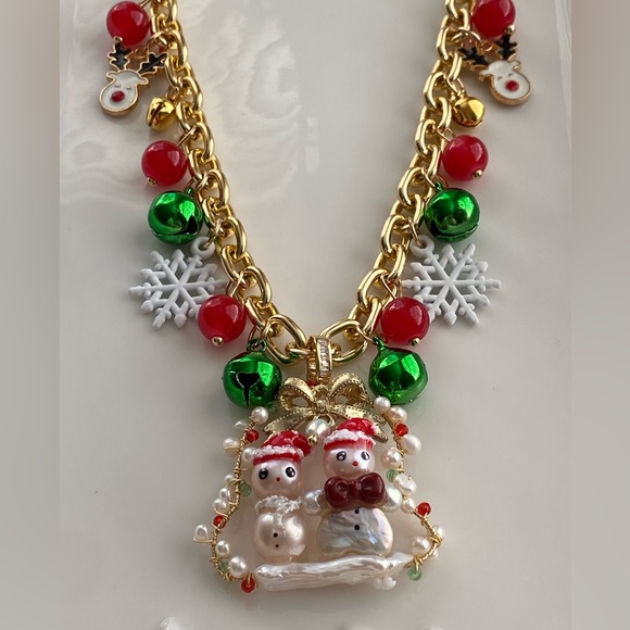 Christmas chain And Christmas Bell Pearl Pendant - Picture 4 of 4